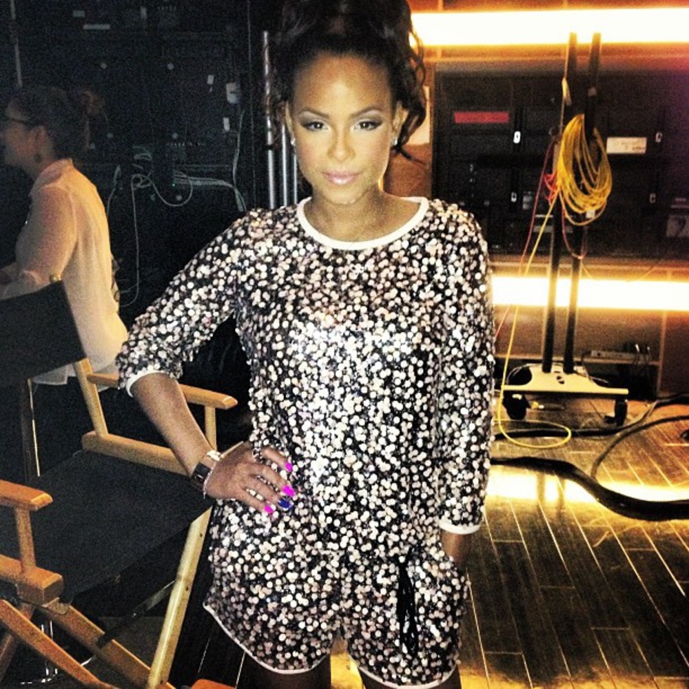 Diane Von Furstenberg Kavita Sequin Top Short Set